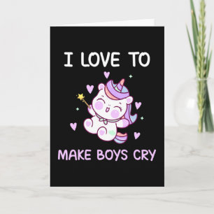 Carte Licorne J'aime Faire Pleurer Les Garçons Cadeau Po