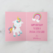 Carte Licorne Joyeux 1er Anniversaire Fille (Intérieur)