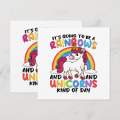 Carte Licorne Mignonne Arc-en-ciel Drôle (Devant / Derrière)