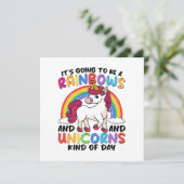 Carte Licorne Mignonne Arc-en-ciel Drôle (Debout devant)