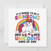 Carte Licorne Mignonne Arc-en-ciel Drôle (Dos)