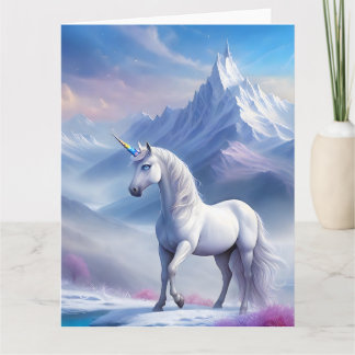 Carte Licorne Mystique dans un Royaume Fantastique Magiq