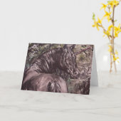 Carte licorne noire (Fleur jaune)