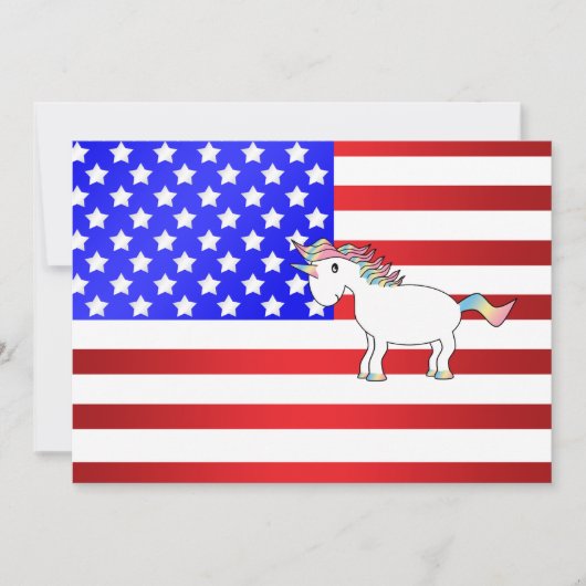 Carte licorne patriotique (Devant)