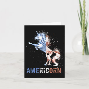 Carte Licorne patriotique drapeau américain d'Américorn
