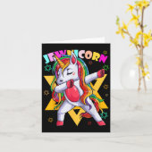 Carte Licorne qui fait dab Unicorn juif juif Rosh Hashan (Fleur jaune)