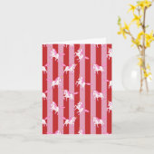 Carte licorne rayée rose et rouge (Fleur jaune)