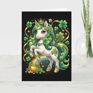 Carte Licorne Saint-Patrick Enfants Filles Enfant Trèfle
