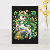 Carte Licorne Saint-Patrick Enfants Filles Enfant Trèfle (Fleur jaune)
