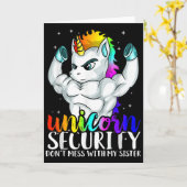 Carte Licorne Sécurité Ne Jouez Pas Avec Ma Soeur Drôle  (Fleur jaune)