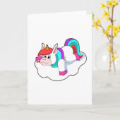 Carte Licorne sur des nuages (Fleur jaune)