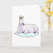 Carte Licorne sur un nuage (Fleur jaune)
