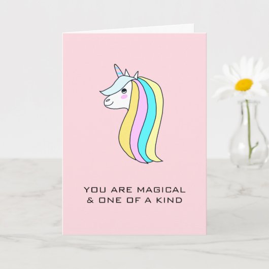 Carte Licorne Tu Es Magique Un Amour Unique  (Petite plante)