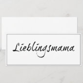 Carte Lieblingsmama (Devant / Derrière)