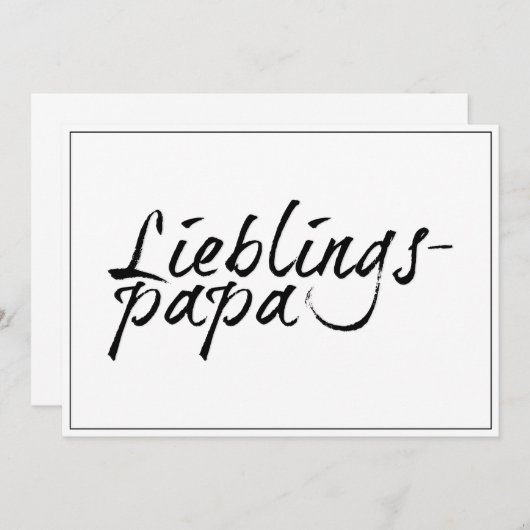 Carte Lieblingspapa - schwarzer Schriftzug 00001 (Devant / Derrière)