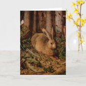 Carte Lièvre dans la forêt (Fleur jaune)