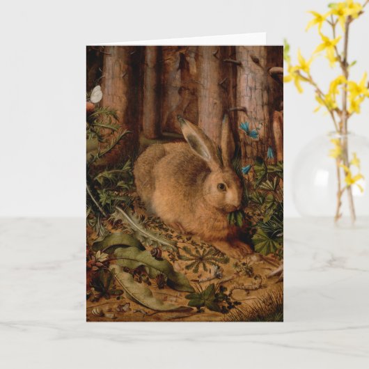 Carte Lièvre dans la forêt (Fleur jaune)