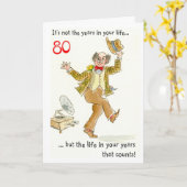 Carte "Life in Your Years" 80th Birthday Card (Fleur jaune)
