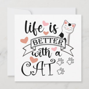 Carte Life is Better With a Cat quote slogan
