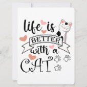 Carte Life is Better With a Cat quote slogan (Dos)