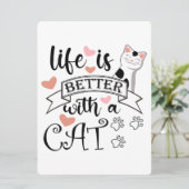 Carte Life is Better With a Cat quote slogan (Debout devant)