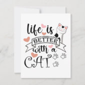 Carte Life is Better With a Cat quote slogan (Devant)