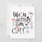 Carte Life is Better With a Cat quote slogan (Dos)