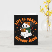 Carte Life Is Y Without Jesus - Christian Halloween (Fleur jaune)