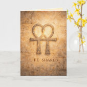Carte Life Shared Ankh Valentine Egyptian Symbol  (Fleur jaune)