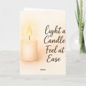 Carte Light a Candle Feel at Ease Folded Greeting Card (Dos)