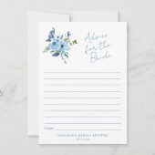 Carte Light Blue Floral Advice for the Bride Card (Devant)