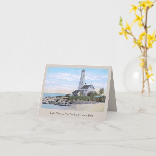 Carte Light House New London CT (Fleur jaune)