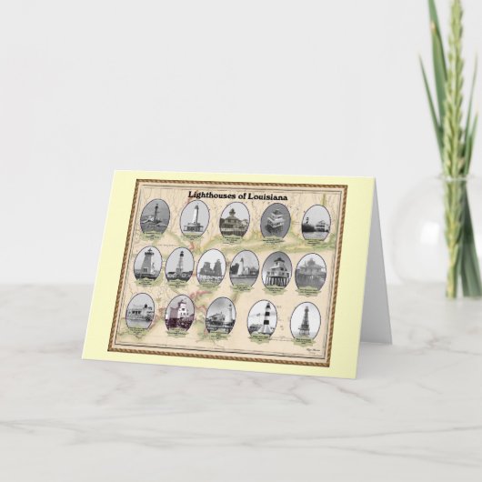 Carte Lighthoues of Louisiana Greeting Card (Devant)