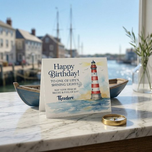 Carte Lighthouse Birthday Shining Light Card 