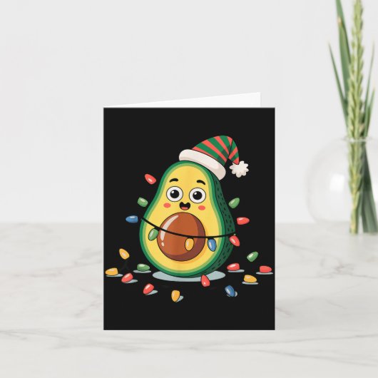 Carte Lighting Avocado Ugly Christmas Sweater Guacamole (Devant)