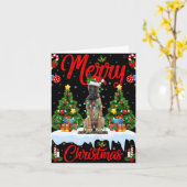 Carte Lights Xmas Tree Santa Belgian Malinois Dog Christ (Fleur jaune)