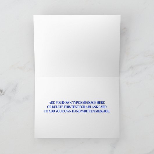 Carte Ligne bleue mince personnalisée (Intérieur)