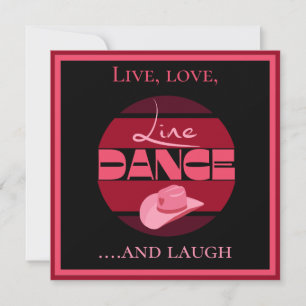 Carte Ligne danse danse danse danse rose cadeau