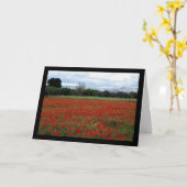 Carte Ligne d'arbres dans un champ de coquelicots (Fleur jaune)