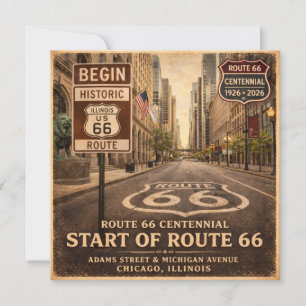Carte Ligne de départ de la route 66 à Chicago