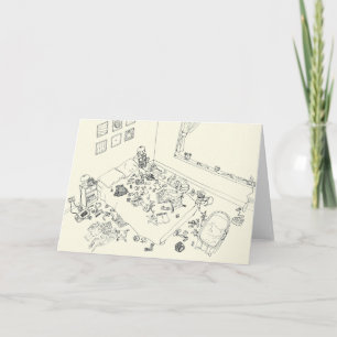 Carte Ligne de désordre amusante pour nouveau bébé Paren