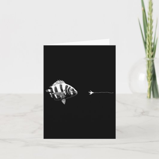 Carte Ligne graphique de pêche à la mouche - Sheepshead (Devant)