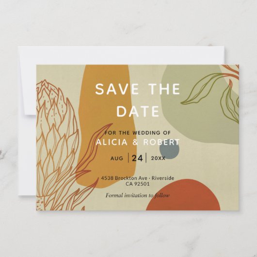 Carte Ligne moderne tendance Abstraite Protea Botanique (Devant)