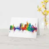 Carte Ligne Skyline Francfort-Allemagne (Fleur jaune)