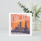 Carte Ligne Vintage de Chicago Illinois (Debout devant)
