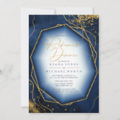 Carte Lignes d'or fin Dîner de répétition Abstrait Bl ID (Devant)