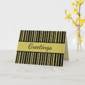 Carte Lignes noires et olive (Fleur jaune)