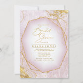 Carte Lignes or fin Fête des mariées Abstraite Mauve ID8 (Devant)