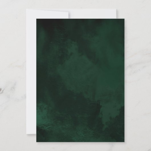Carte Lignes or fin Mariage Abstrait V2 Emerald ID867 (Dos)