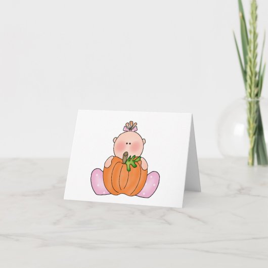 Carte Lil Citrouille Baby Girl Blank Card (Devant)